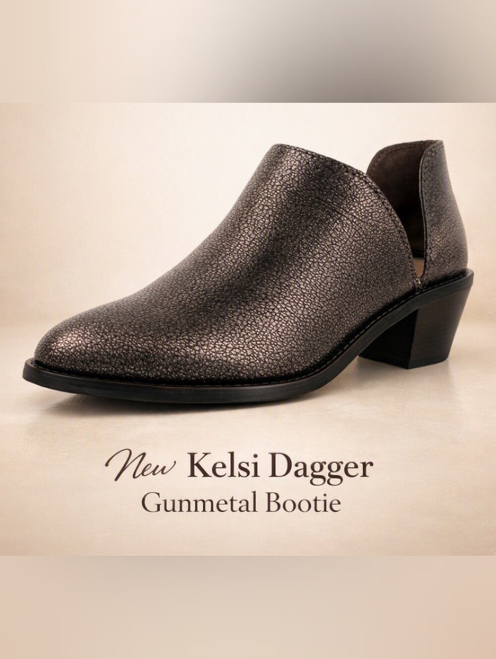 New Kelsi Leather Boots Womens shoes Booties Gunmetal